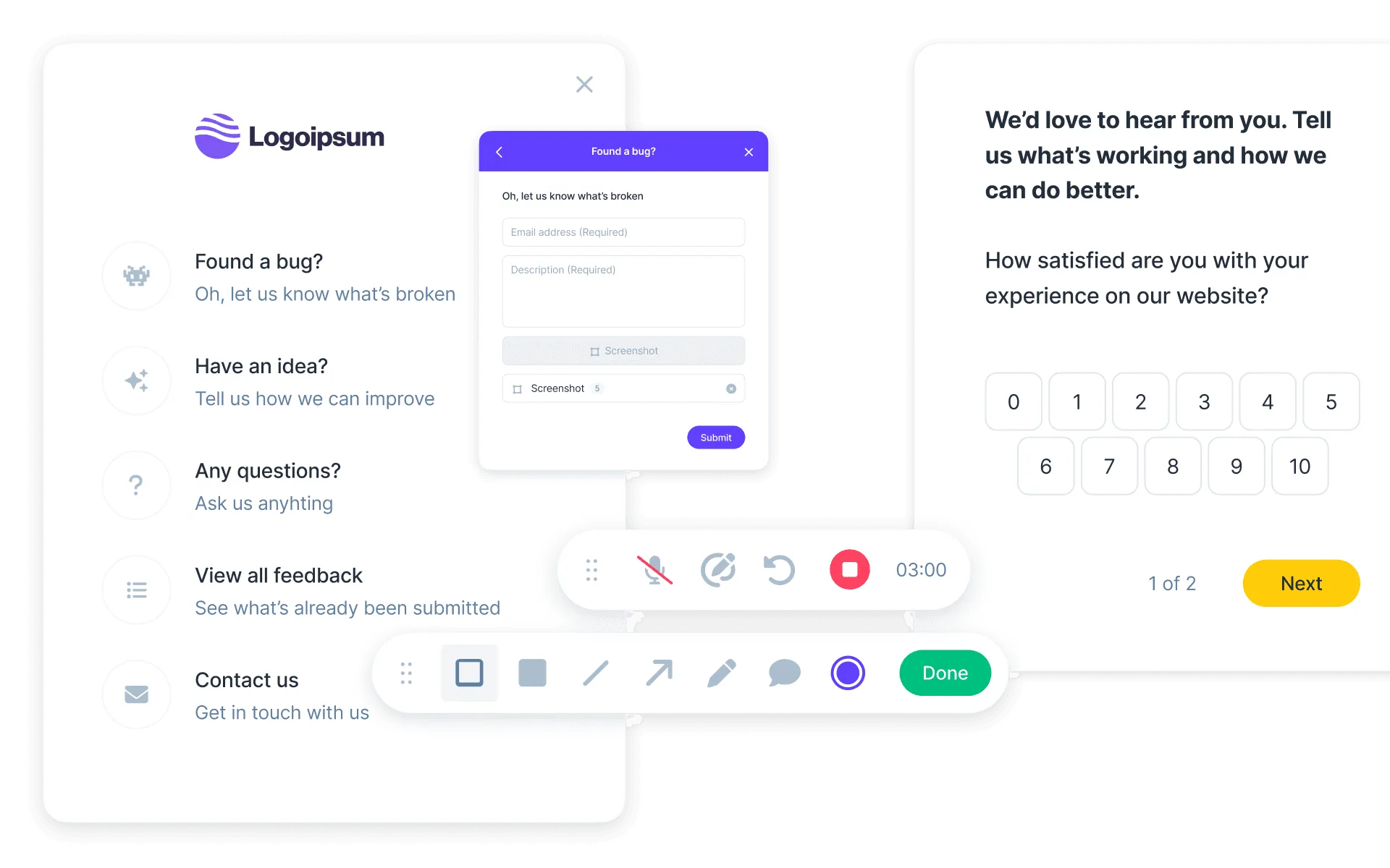 SaaS product feedback hero