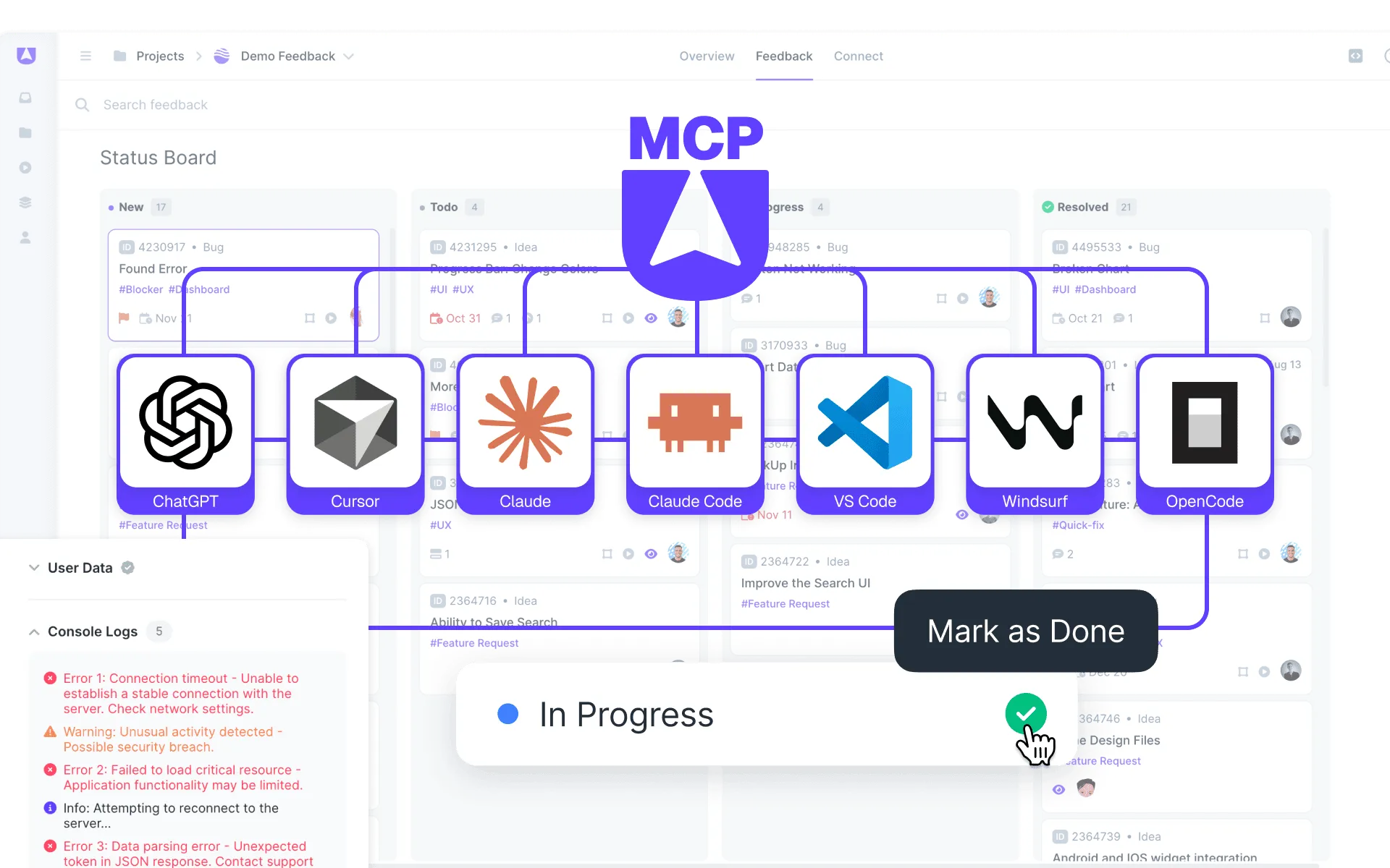 Connect AI Developer Tools to User Feedback