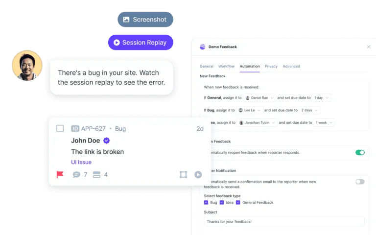 Userback feedback automation hero