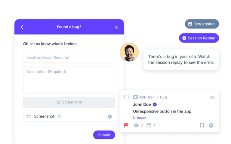 Userback feedback widget hero
