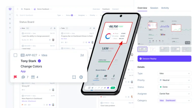 Mobile feedback and screen annotation