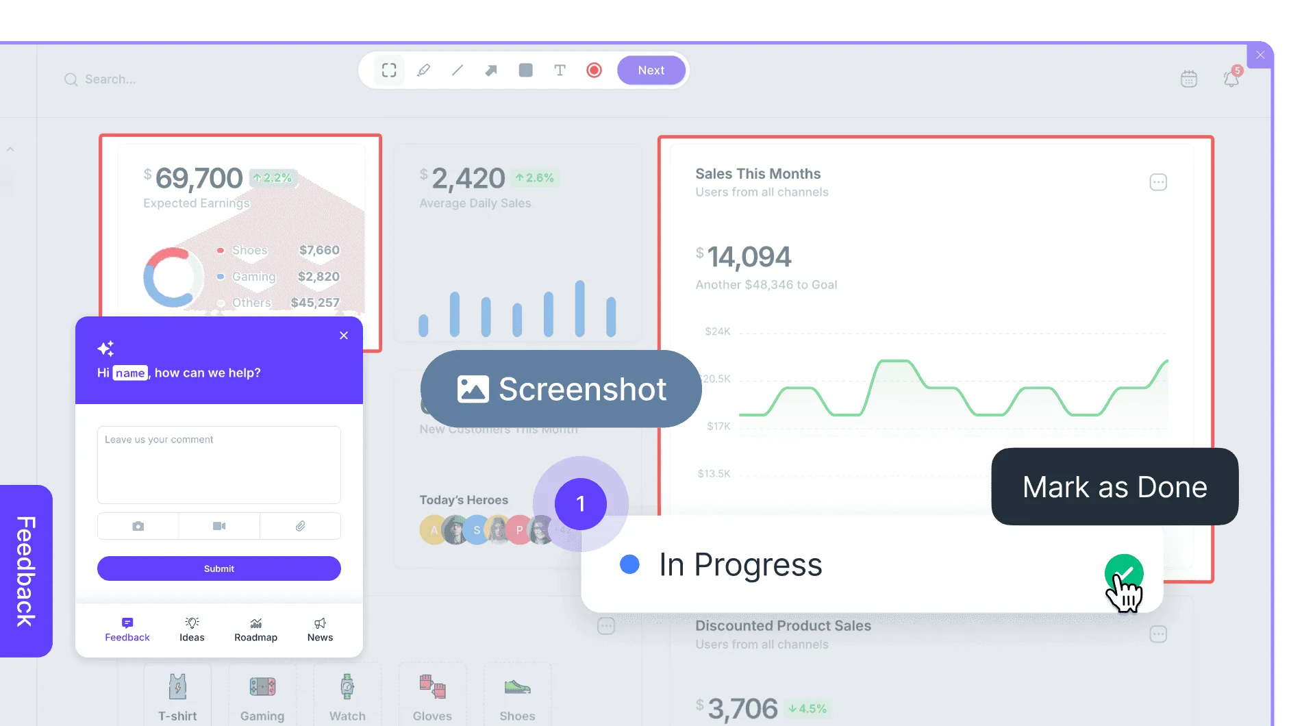 Userback screen annotation resolve
