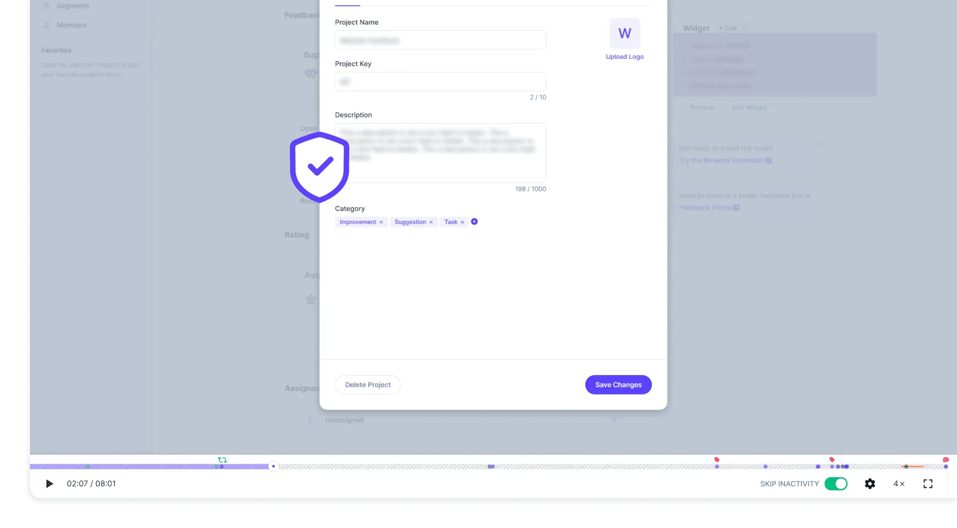 Userback session replay privacy