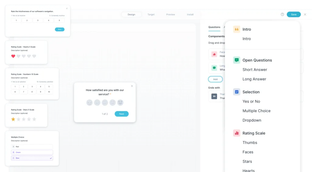 Userback user survey customization