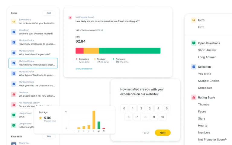 Userback user survey hero