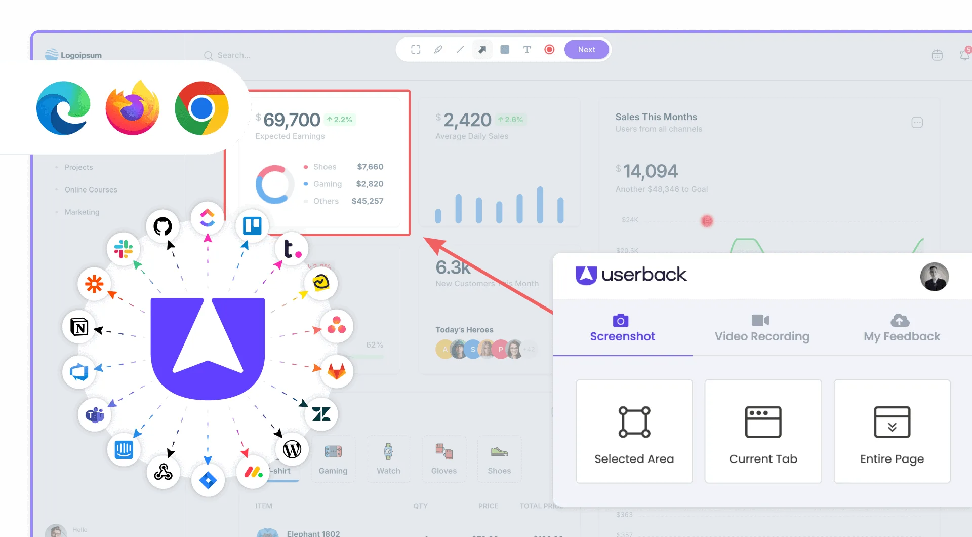 Userback video recording no code solution
