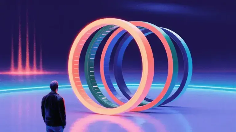 Product management KPIs: concentric measurement gauges with one complete ring highlighted