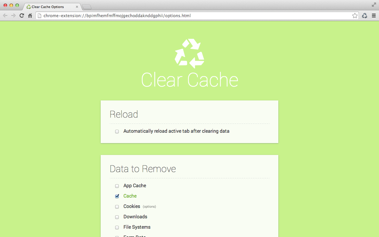 Clear Cache- Chrome Debugger Extension