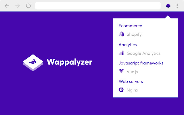 Wappalyzer drop down screenshot
