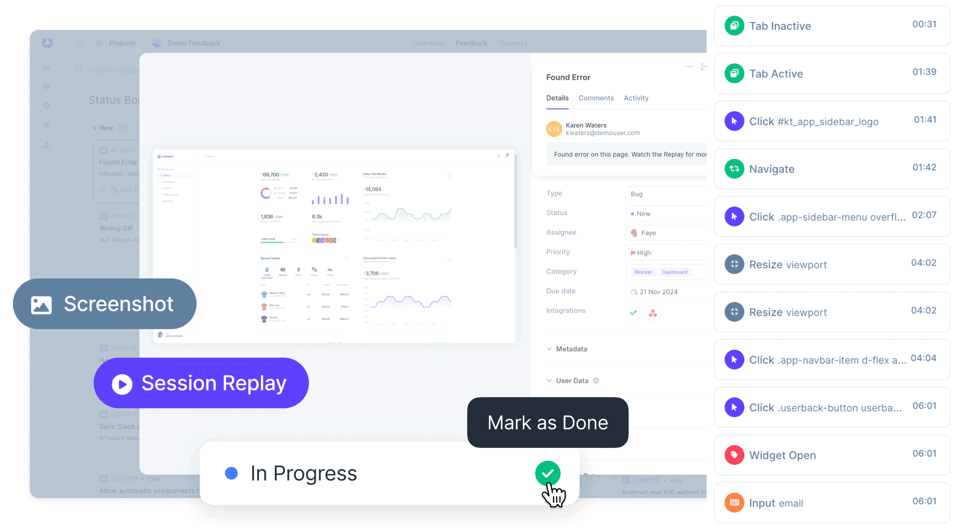 Bug tracking contextual reports