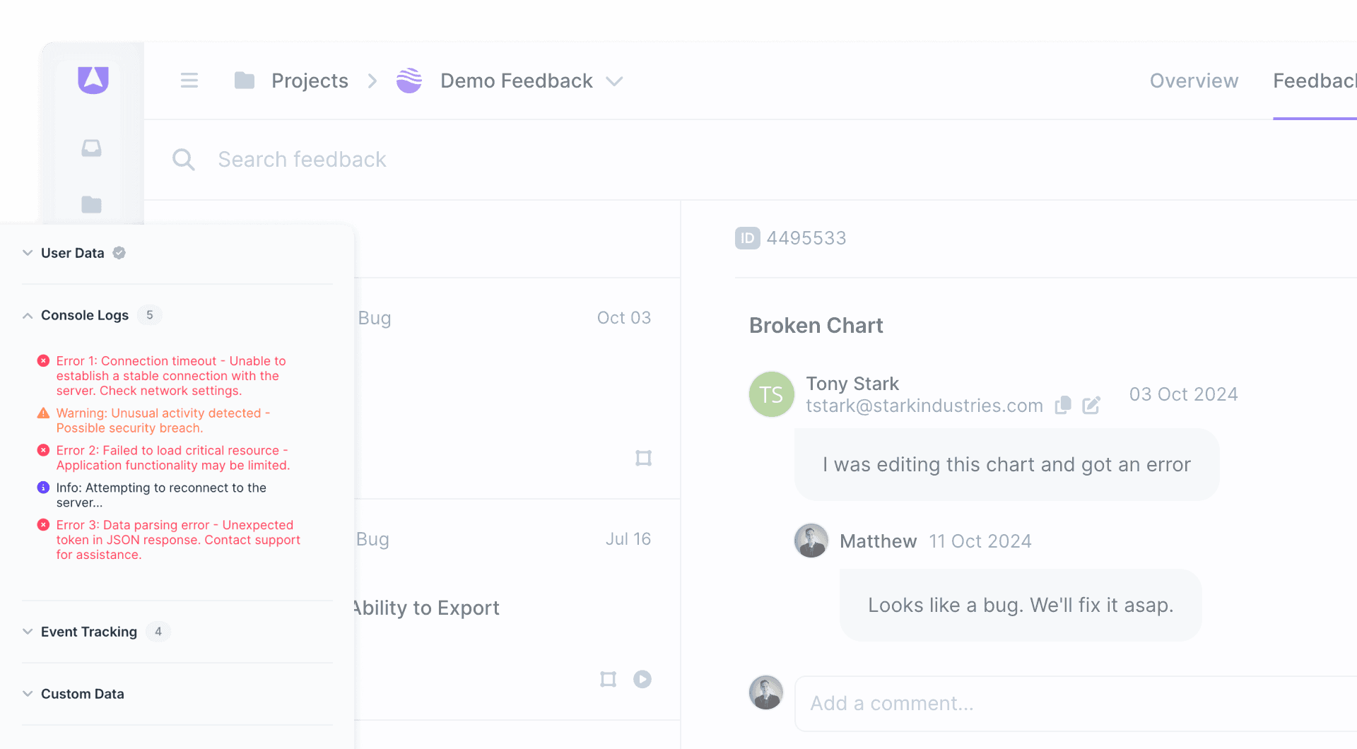 Bug tracking reply to customers