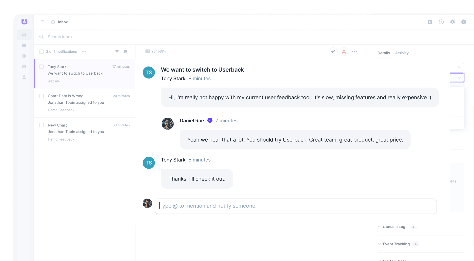 Comparison - Switch to Userback