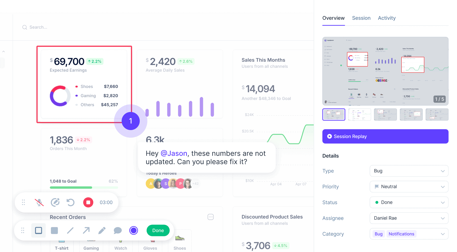 Userback feedback widget capture