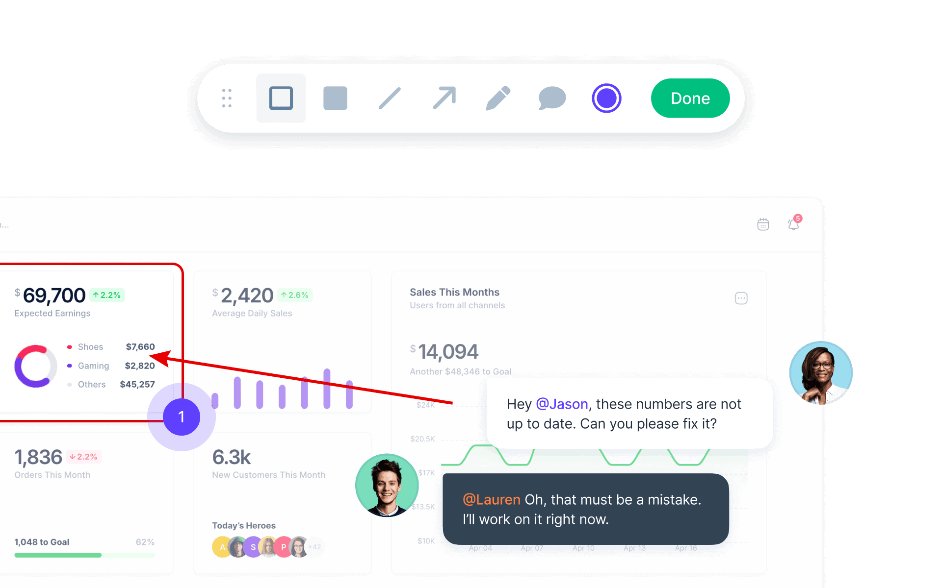 Enhance your feedback with annotated screenshots.