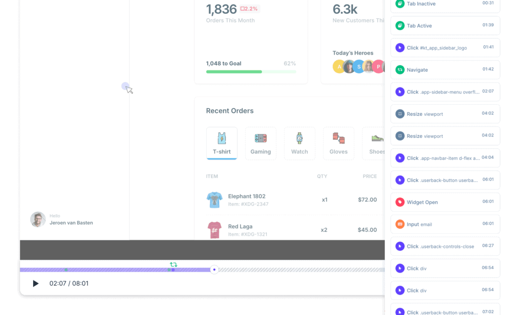 Userback session replay hero