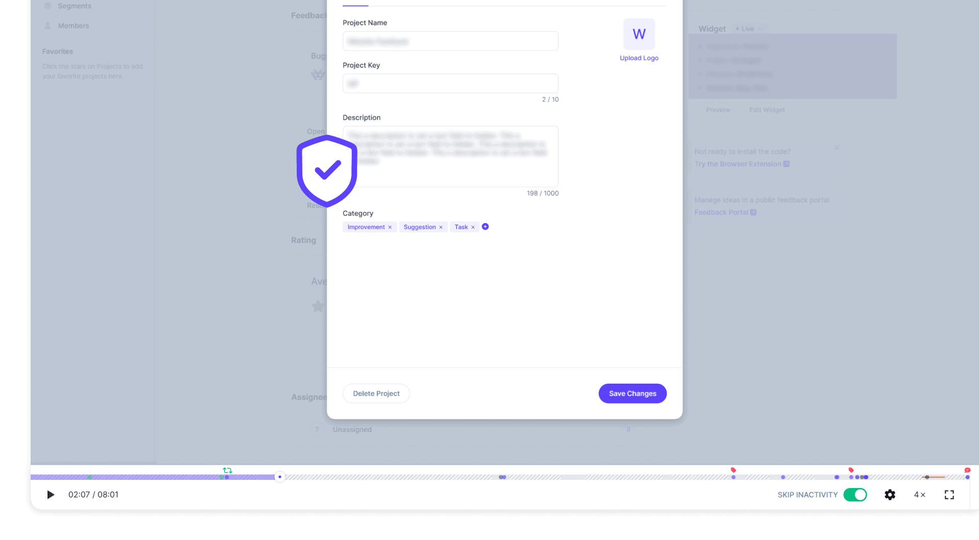 Userback session replay privacy