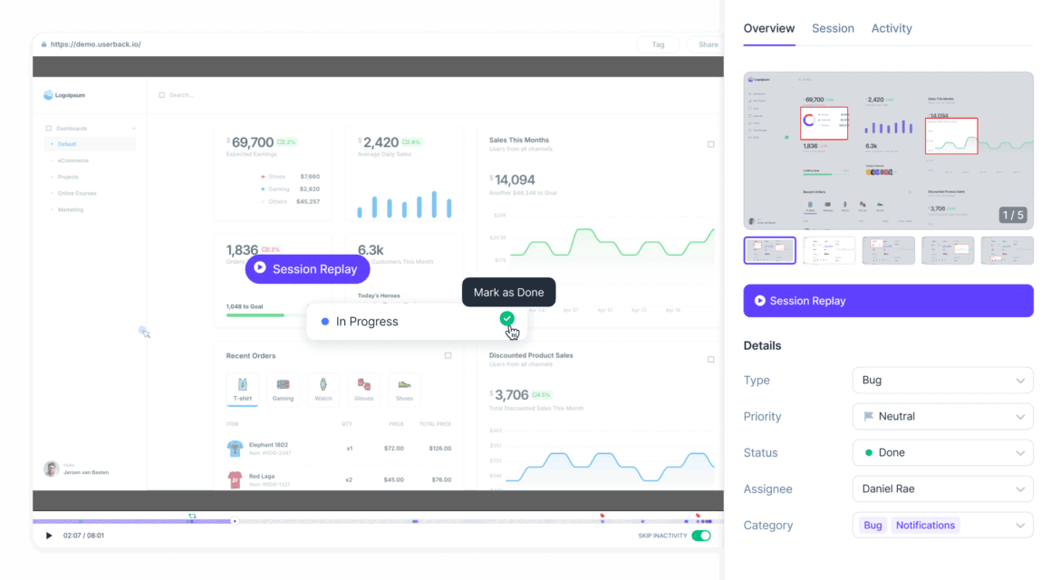 Userback session replay resolve